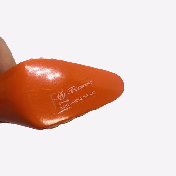 My Treasure Vintage 1999 Mini High Heel Shoe Figurine Embossed Roses 4.5" - Picture 12 of 12